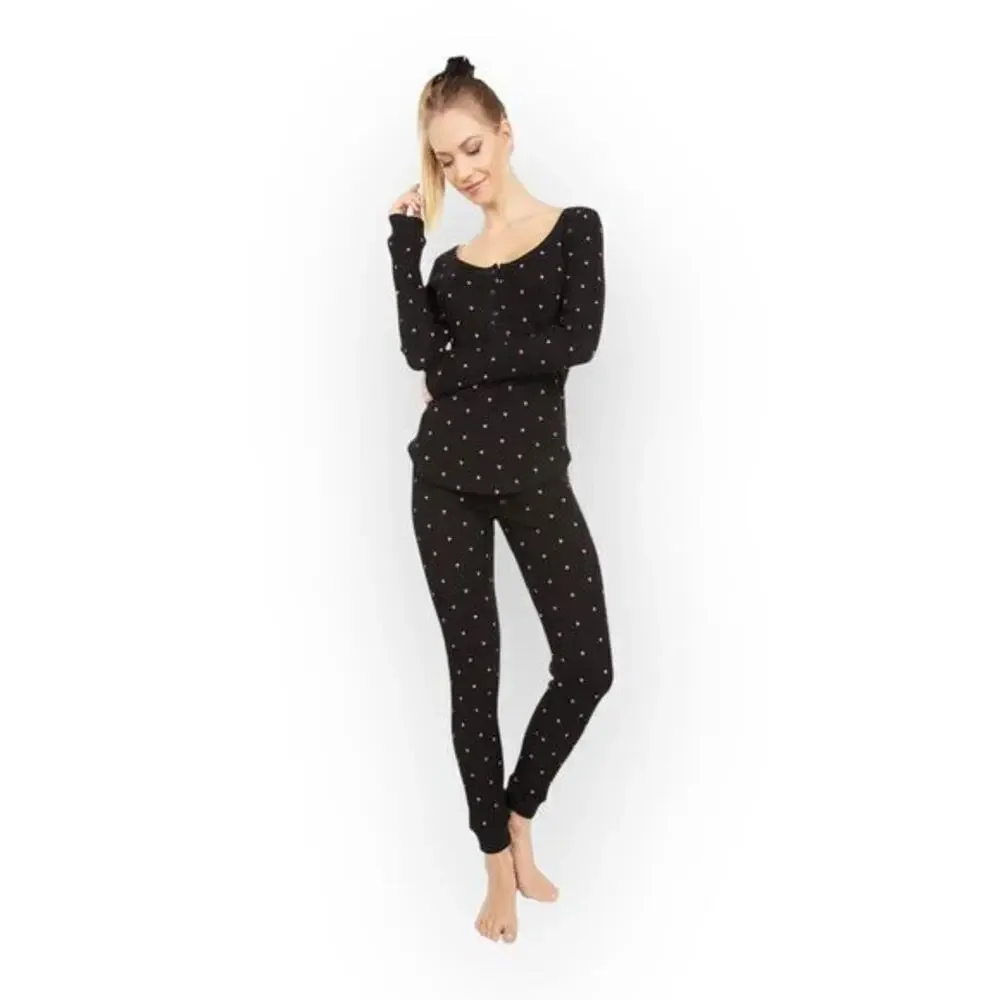 Plush Thermal Heart Pajama + Scrunchie Set NWT